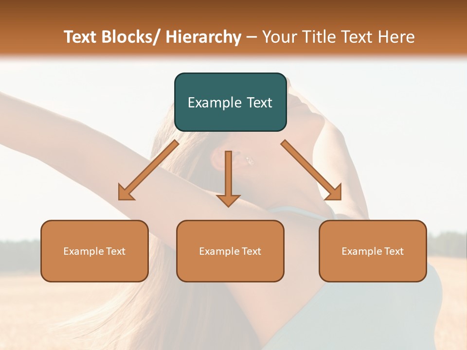 A Woman In A Field With Her Arms Outstretched PowerPoint Template