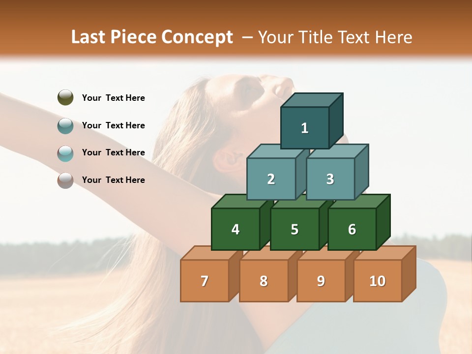 A Woman In A Field With Her Arms Outstretched PowerPoint Template