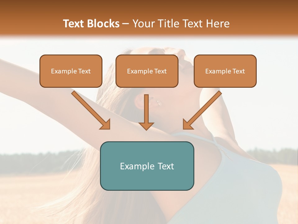 A Woman In A Field With Her Arms Outstretched PowerPoint Template