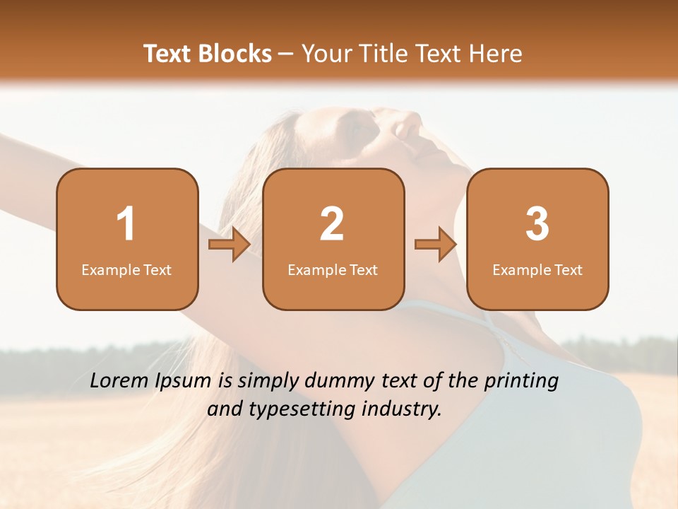 A Woman In A Field With Her Arms Outstretched PowerPoint Template