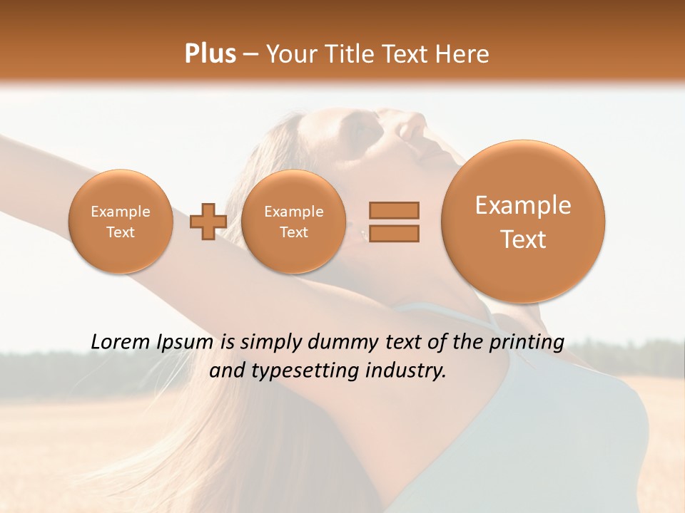 A Woman In A Field With Her Arms Outstretched PowerPoint Template