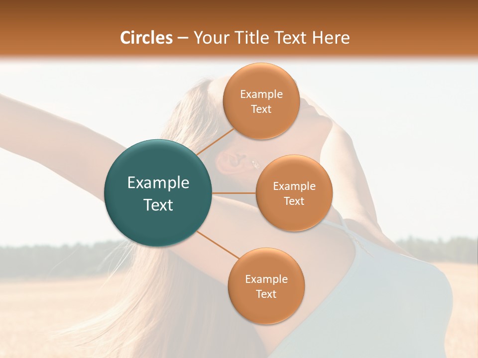 A Woman In A Field With Her Arms Outstretched PowerPoint Template