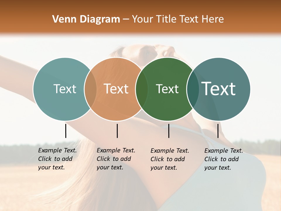 A Woman In A Field With Her Arms Outstretched PowerPoint Template