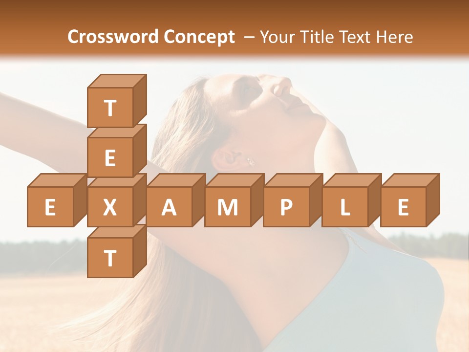 A Woman In A Field With Her Arms Outstretched PowerPoint Template