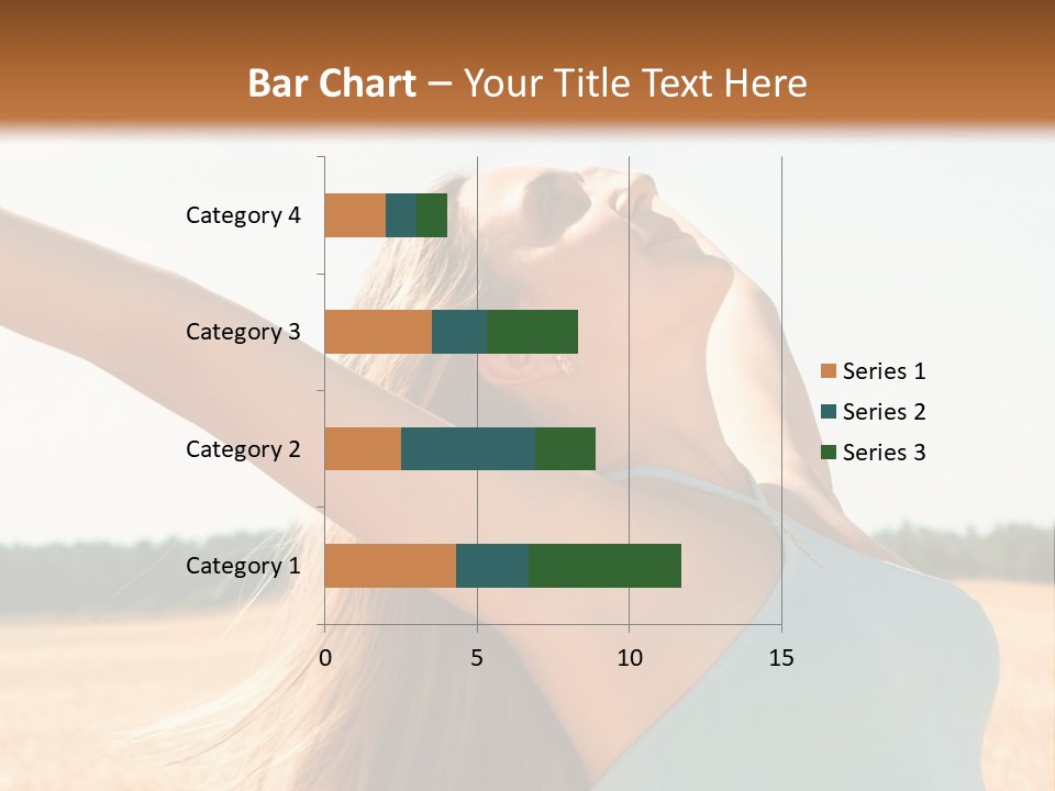 A Woman In A Field With Her Arms Outstretched PowerPoint Template