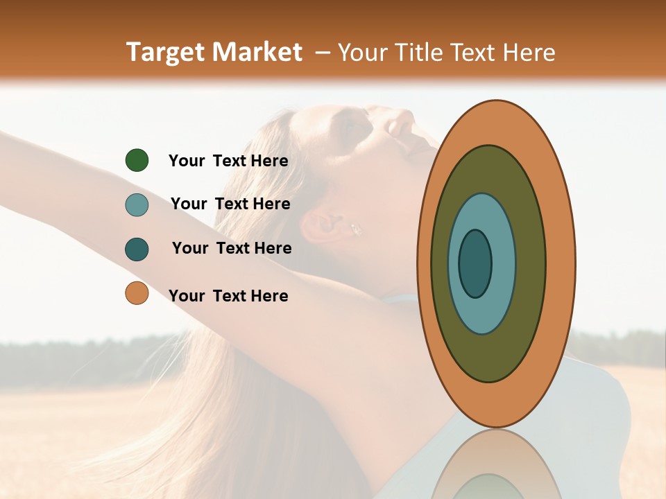 A Woman In A Field With Her Arms Outstretched PowerPoint Template