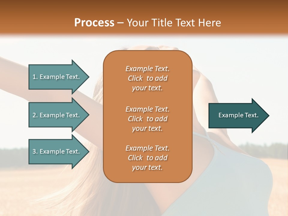 A Woman In A Field With Her Arms Outstretched PowerPoint Template