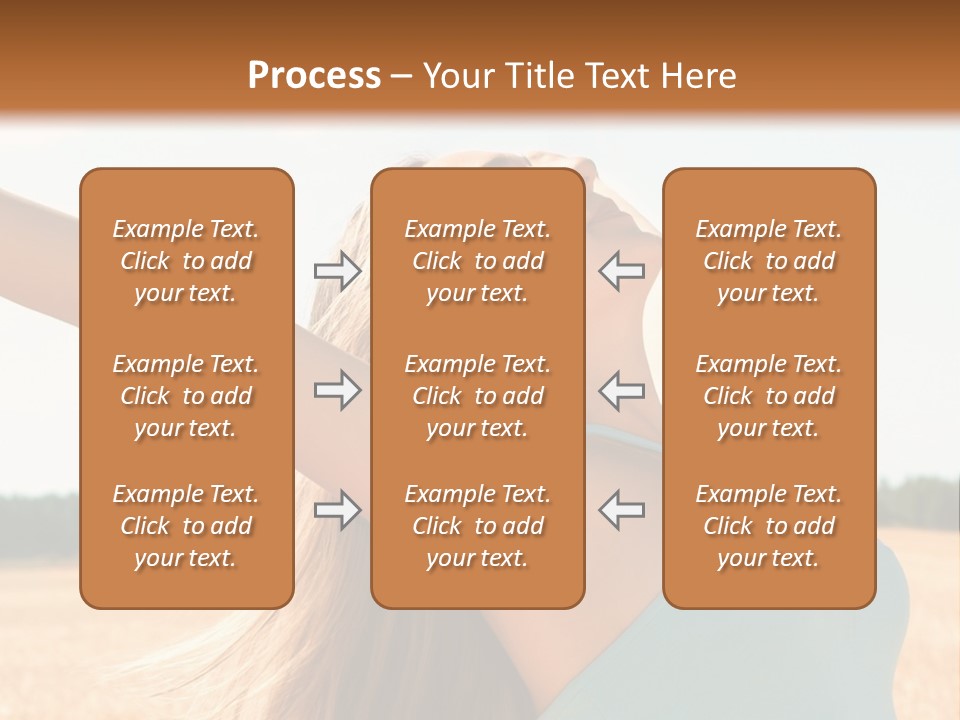 A Woman In A Field With Her Arms Outstretched PowerPoint Template