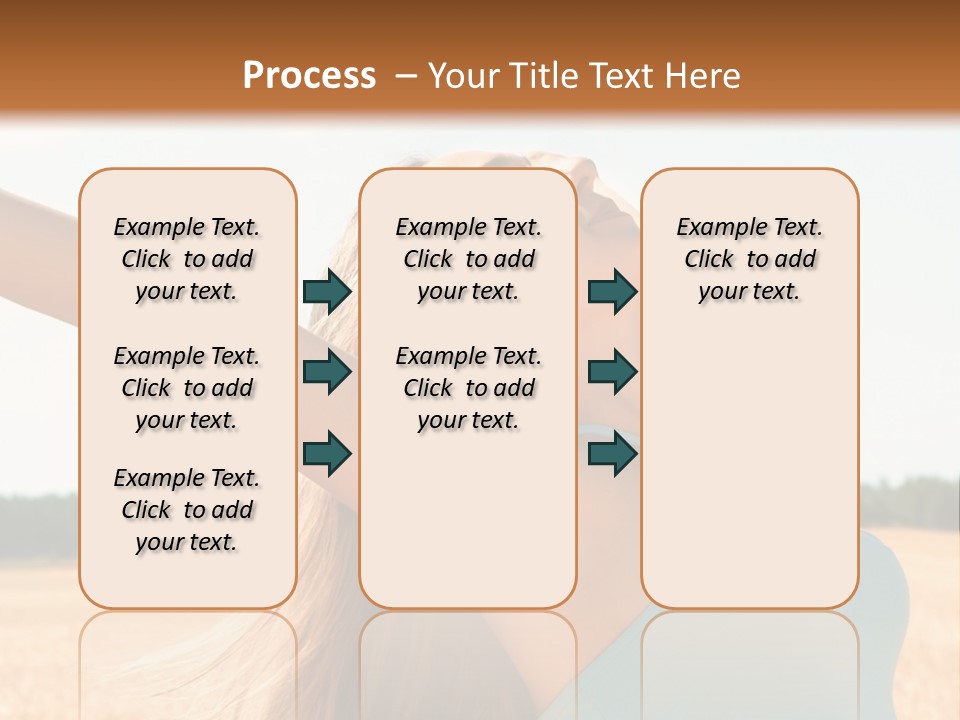A Woman In A Field With Her Arms Outstretched PowerPoint Template