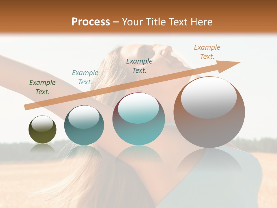 A Woman In A Field With Her Arms Outstretched PowerPoint Template