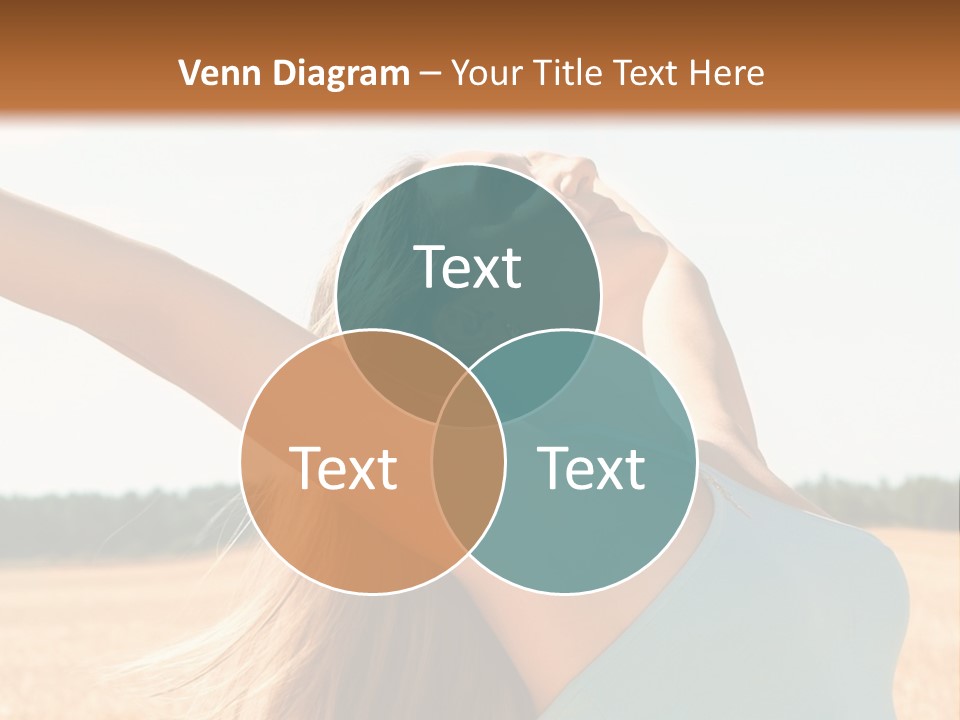 A Woman In A Field With Her Arms Outstretched PowerPoint Template