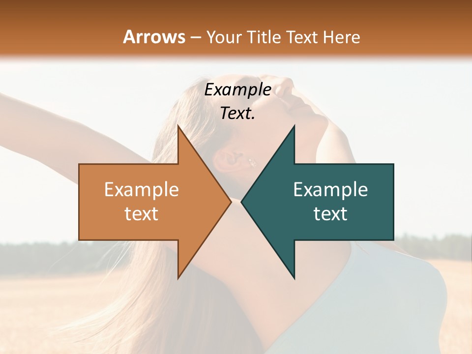 A Woman In A Field With Her Arms Outstretched PowerPoint Template