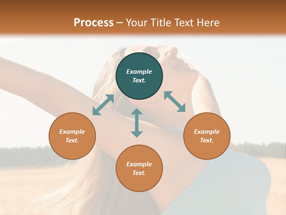 A Woman In A Field With Her Arms Outstretched PowerPoint Template