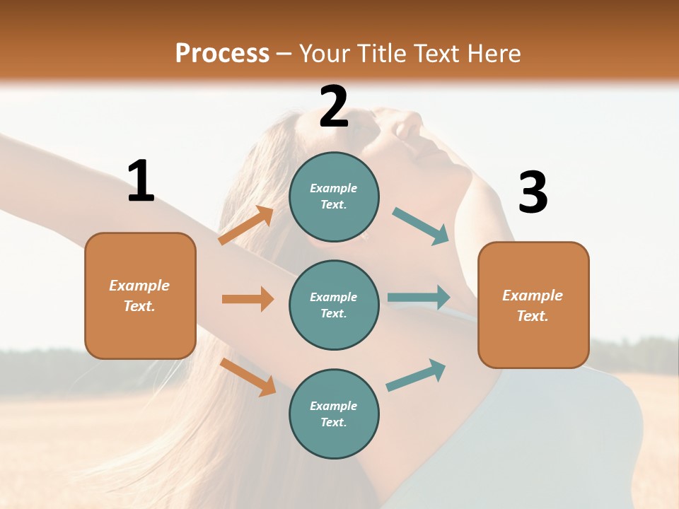 A Woman In A Field With Her Arms Outstretched PowerPoint Template