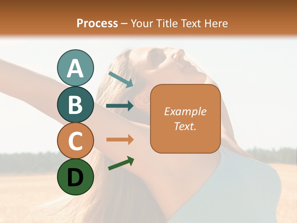 A Woman In A Field With Her Arms Outstretched PowerPoint Template