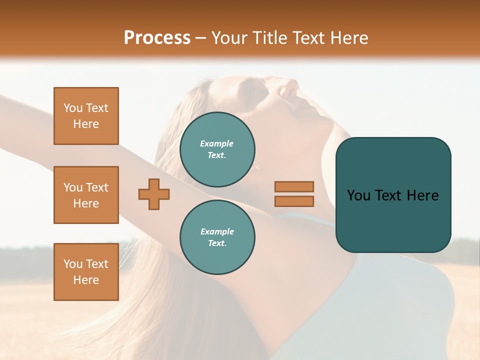 A Woman In A Field With Her Arms Outstretched PowerPoint Template