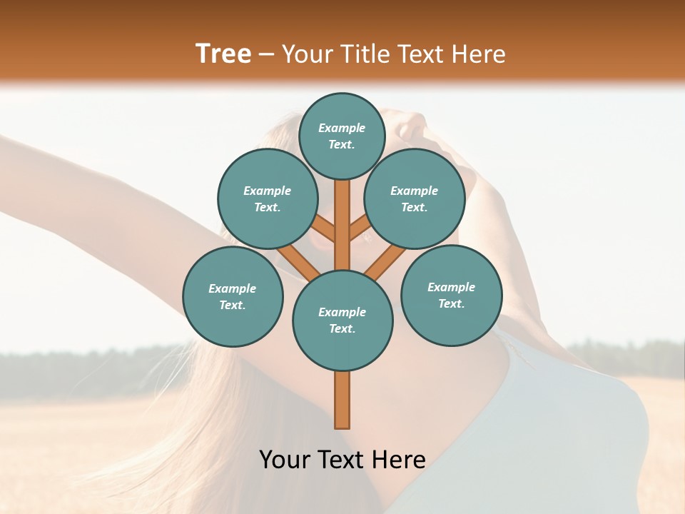 A Woman In A Field With Her Arms Outstretched PowerPoint Template