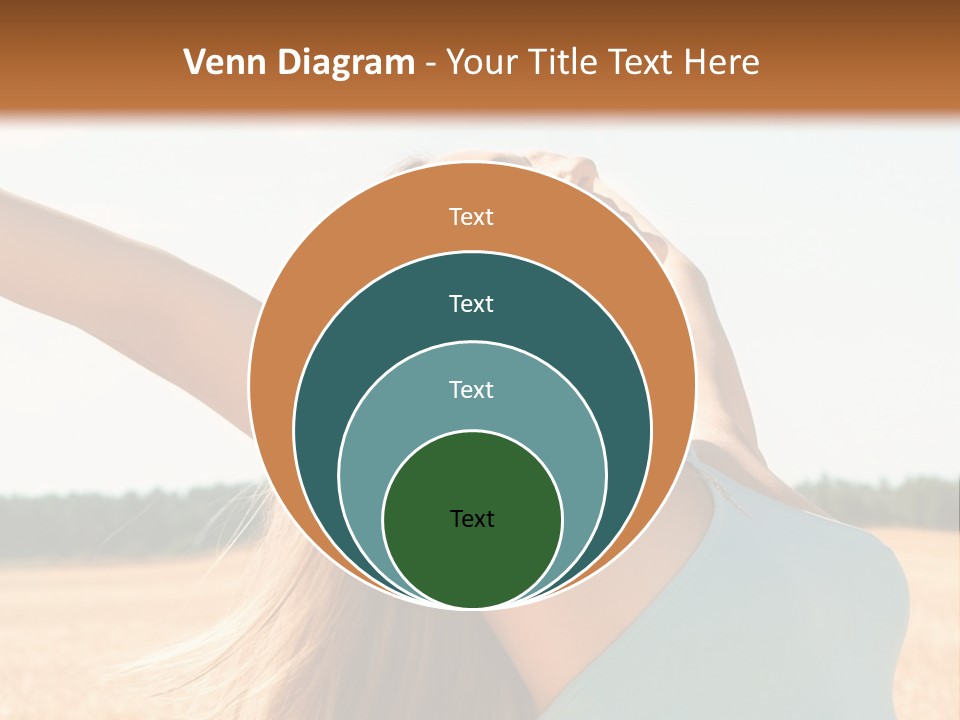 A Woman In A Field With Her Arms Outstretched PowerPoint Template