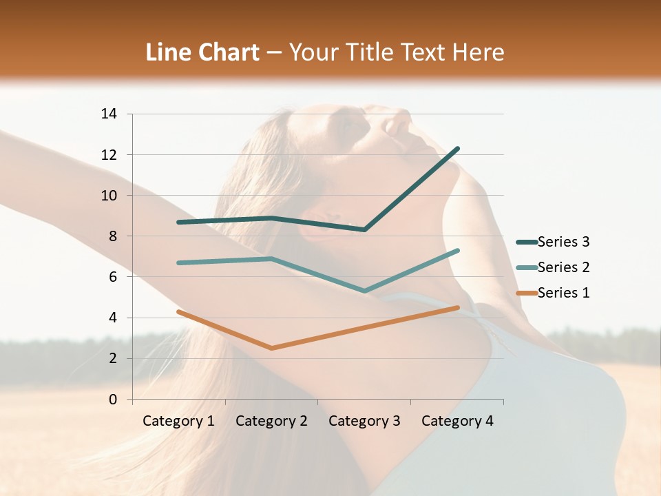 A Woman In A Field With Her Arms Outstretched PowerPoint Template