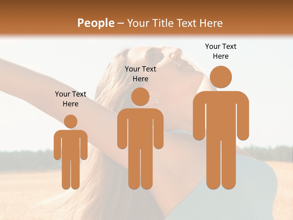 A Woman In A Field With Her Arms Outstretched PowerPoint Template
