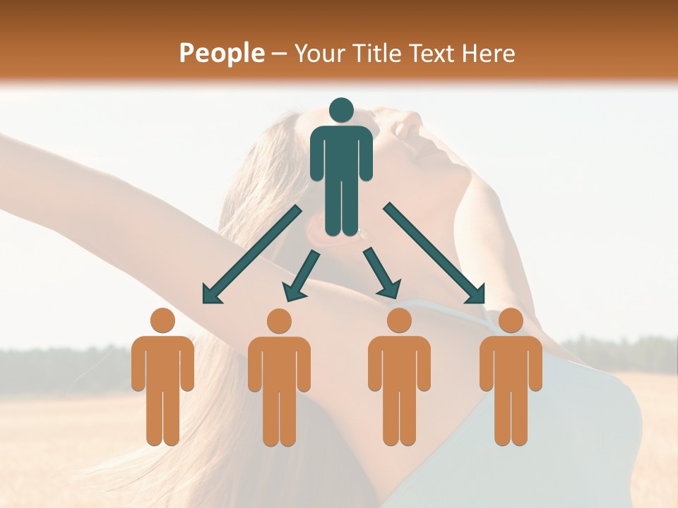 A Woman In A Field With Her Arms Outstretched PowerPoint Template