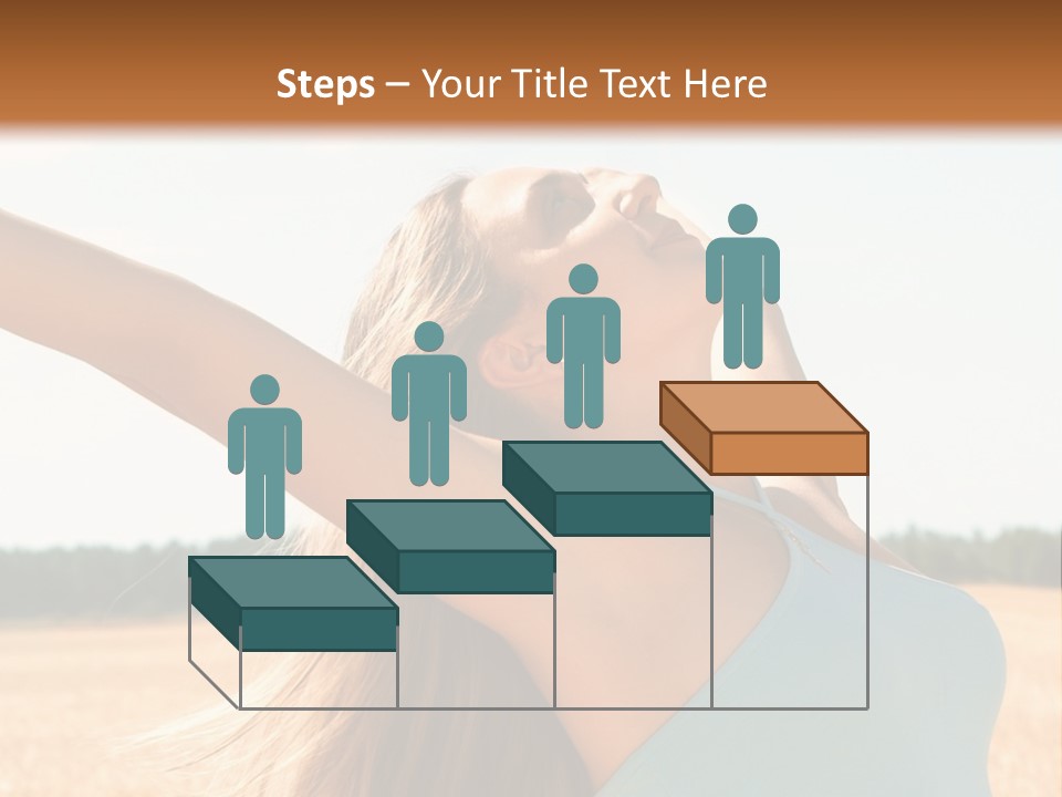 A Woman In A Field With Her Arms Outstretched PowerPoint Template