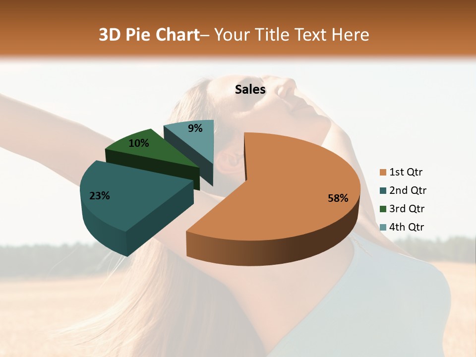 A Woman In A Field With Her Arms Outstretched PowerPoint Template