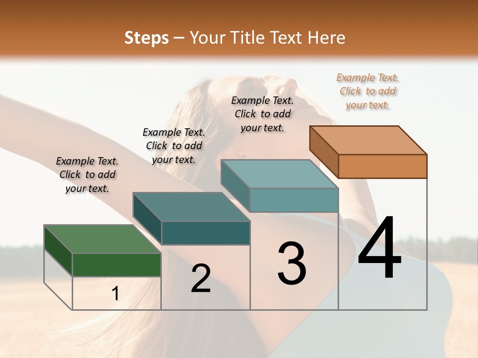 A Woman In A Field With Her Arms Outstretched PowerPoint Template