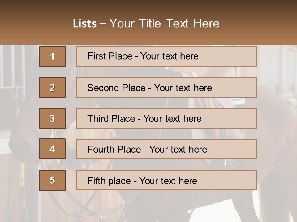A Brown Horse Standing Next To A Stable PowerPoint Template