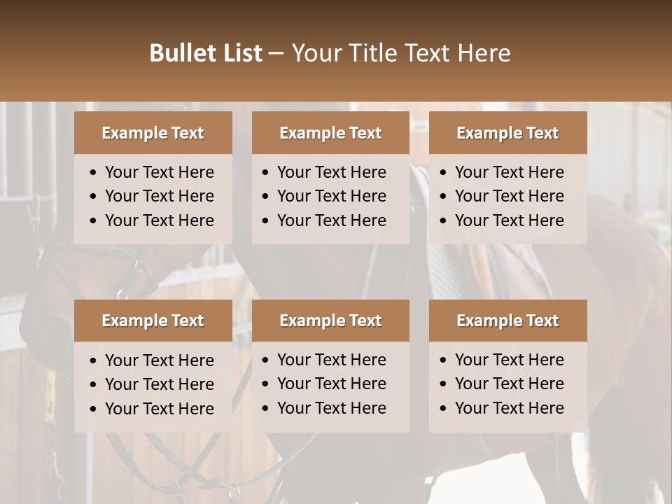 A Brown Horse Standing Next To A Stable PowerPoint Template