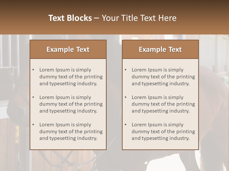 A Brown Horse Standing Next To A Stable PowerPoint Template