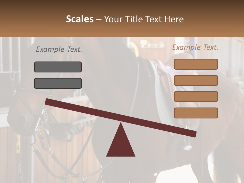 A Brown Horse Standing Next To A Stable PowerPoint Template
