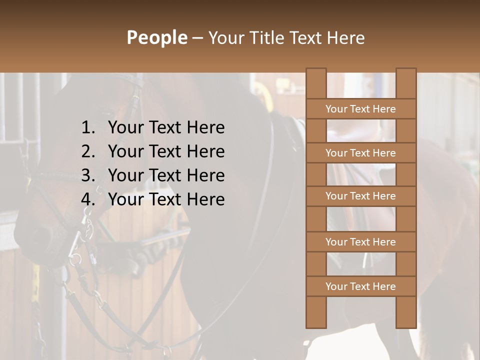 A Brown Horse Standing Next To A Stable PowerPoint Template