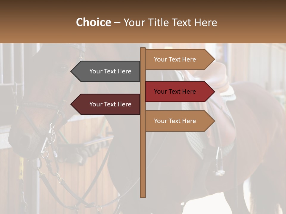 A Brown Horse Standing Next To A Stable PowerPoint Template