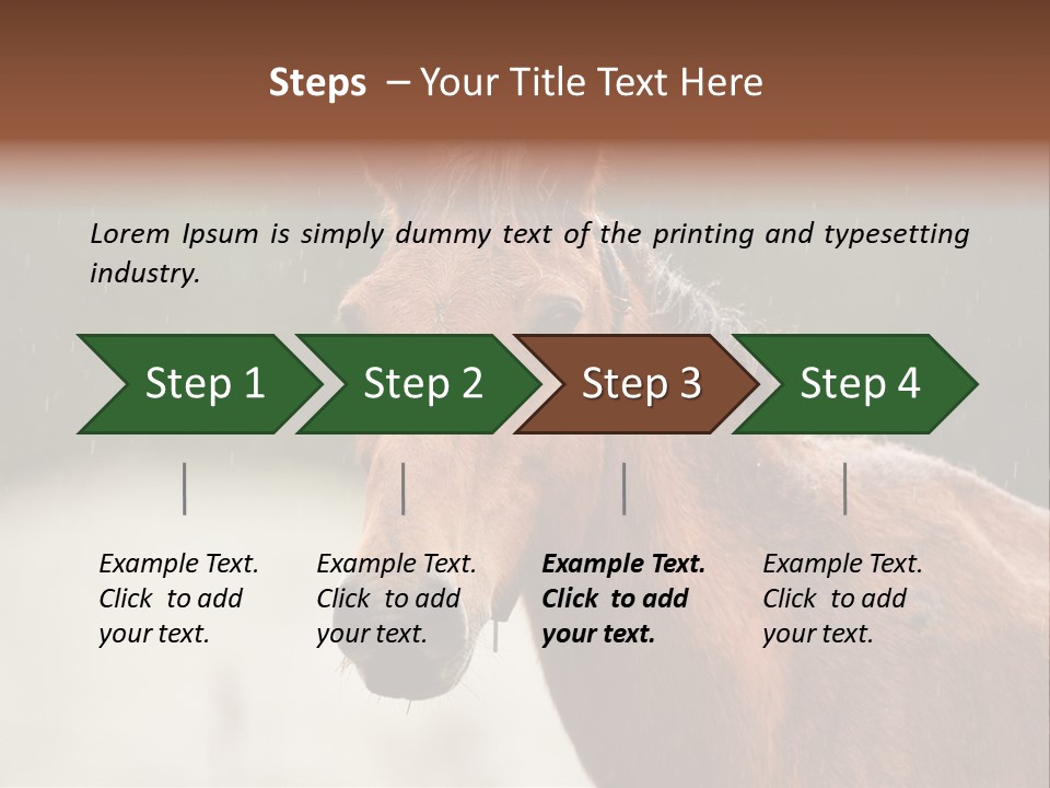 A Brown Horse Standing In The Rain Powerpoint Template PowerPoint Template