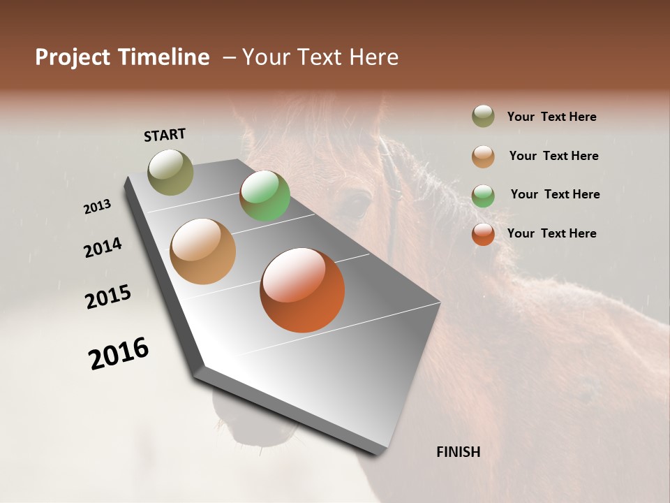 A Brown Horse Standing In The Rain Powerpoint Template PowerPoint Template