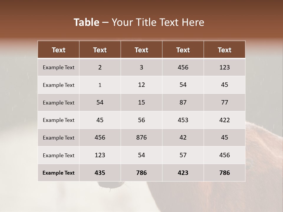 A Brown Horse Standing In The Rain Powerpoint Template PowerPoint Template