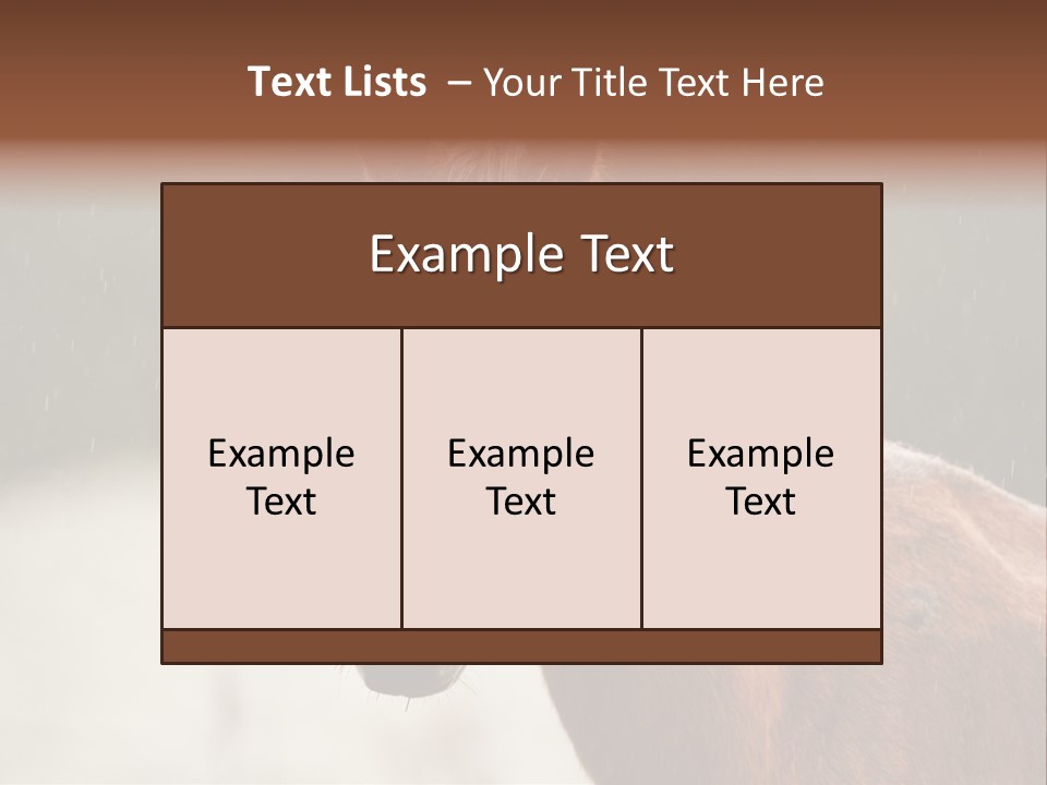 A Brown Horse Standing In The Rain Powerpoint Template PowerPoint Template