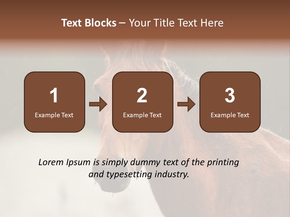 A Brown Horse Standing In The Rain Powerpoint Template PowerPoint Template