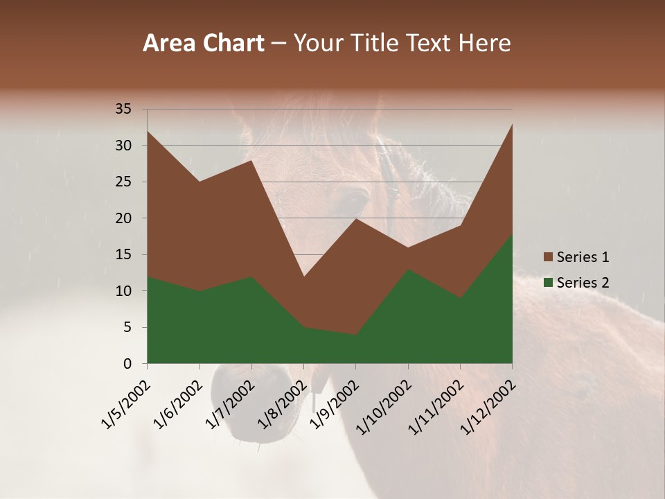 A Brown Horse Standing In The Rain Powerpoint Template PowerPoint Template