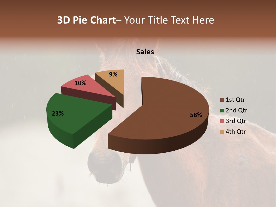 A Brown Horse Standing In The Rain Powerpoint Template PowerPoint Template