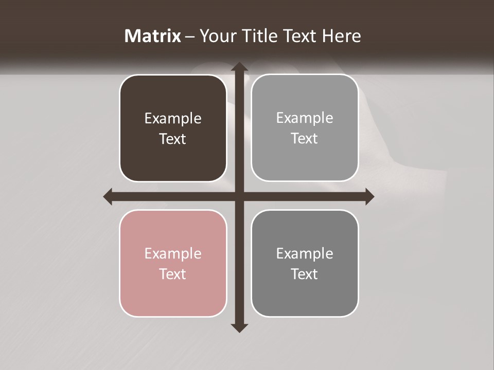 Two Hands Holding Each Other Over A Table PowerPoint Template