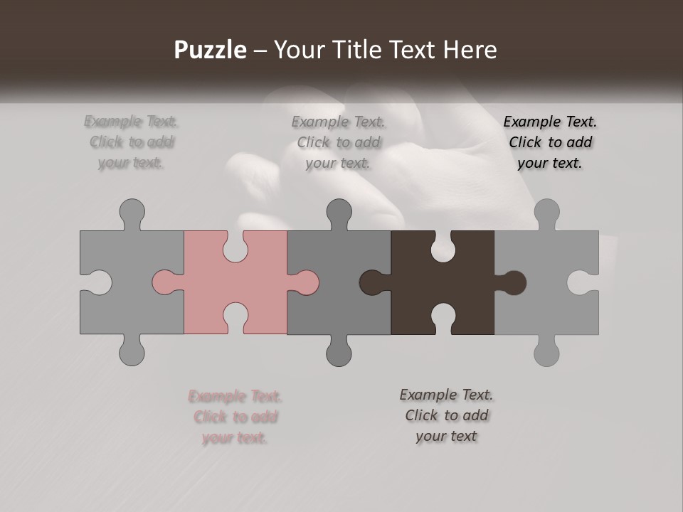 Two Hands Holding Each Other Over A Table PowerPoint Template