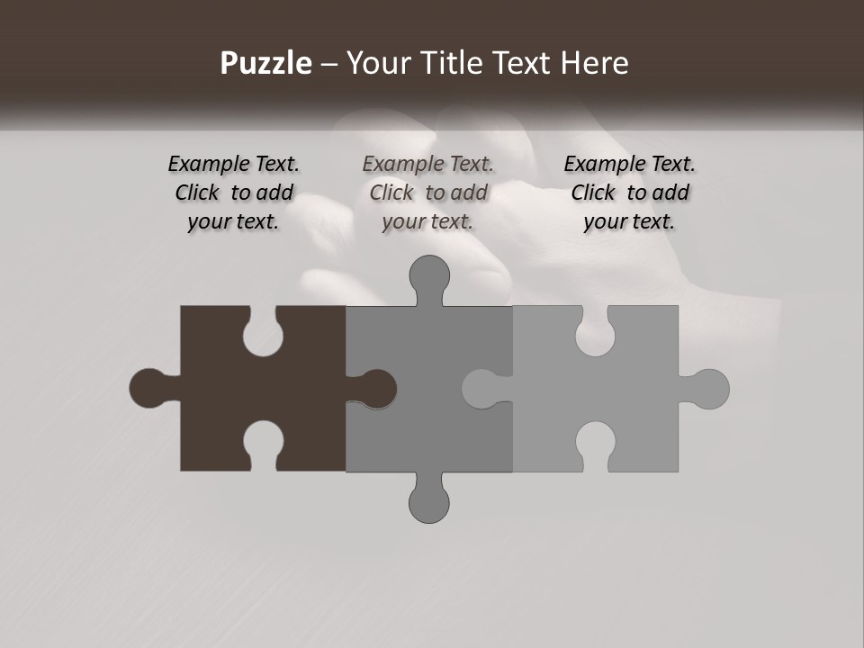 Two Hands Holding Each Other Over A Table PowerPoint Template