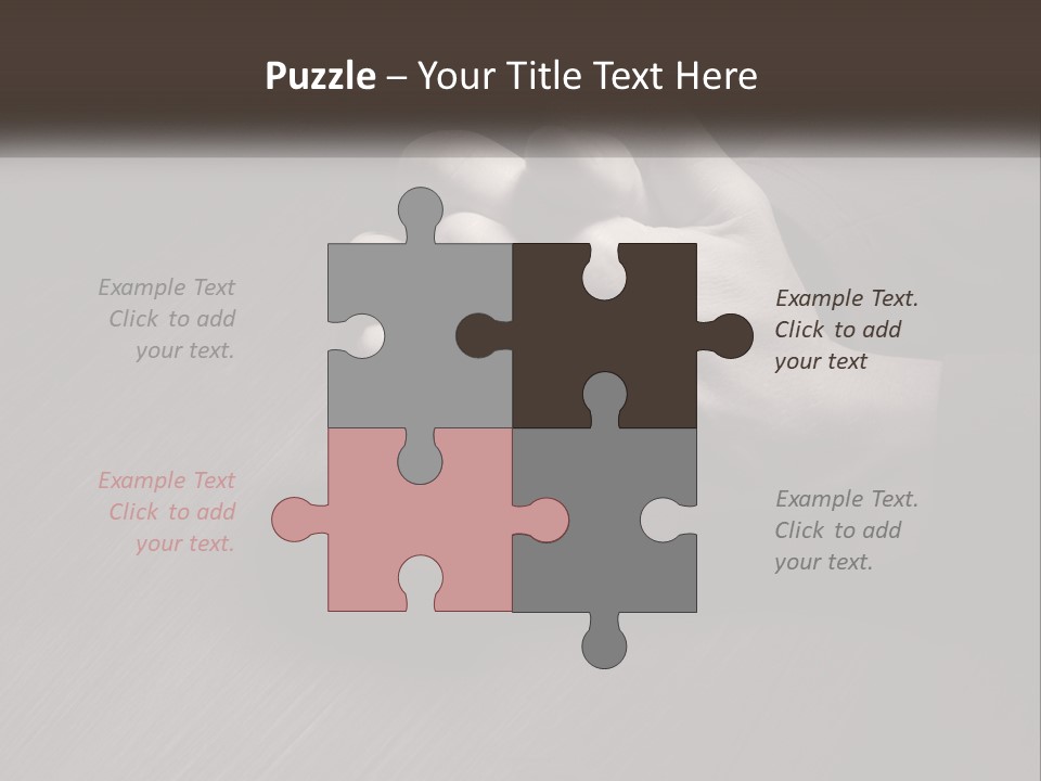 Two Hands Holding Each Other Over A Table PowerPoint Template