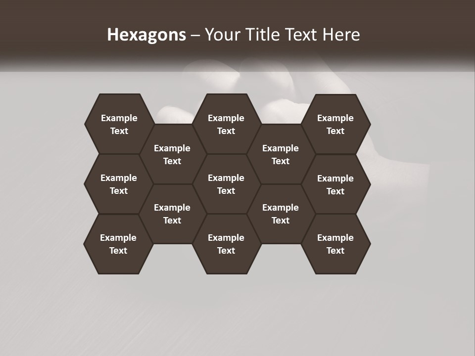 Two Hands Holding Each Other Over A Table PowerPoint Template