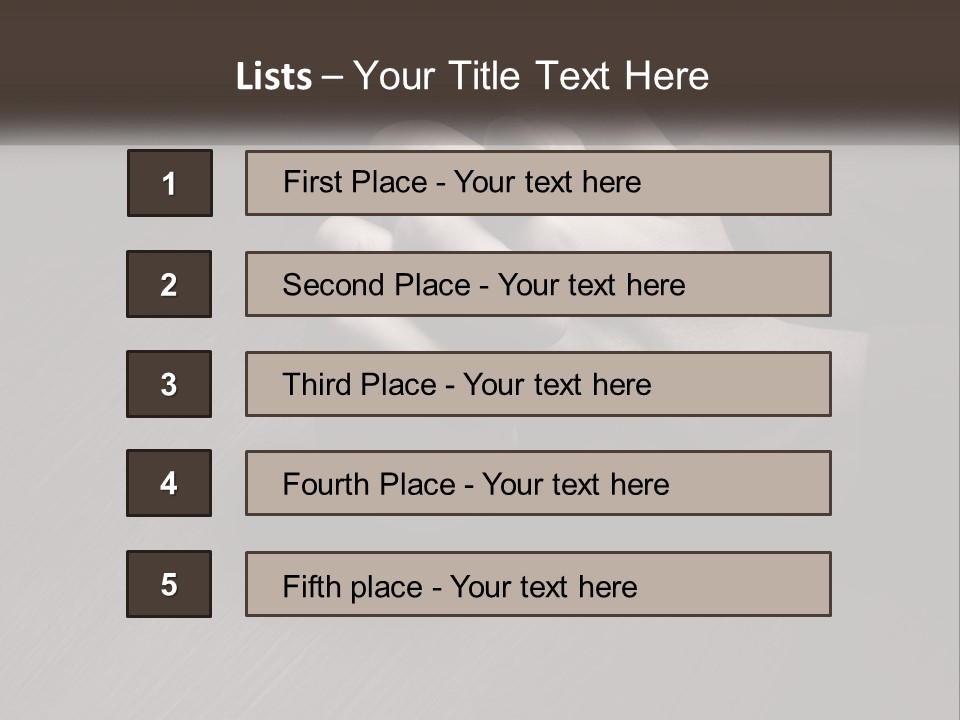 Two Hands Holding Each Other Over A Table PowerPoint Template