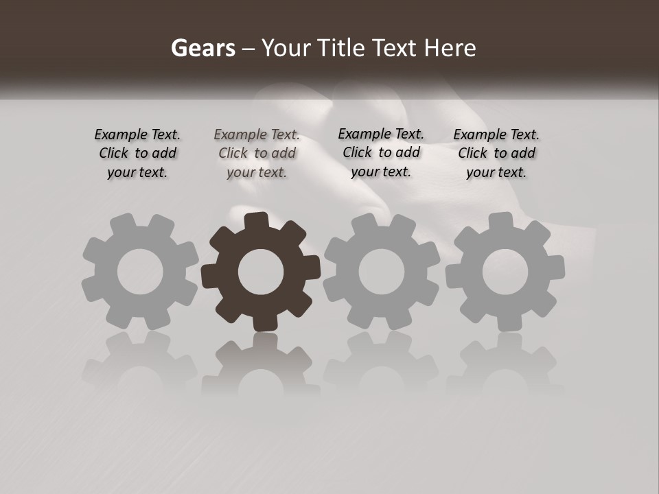 Two Hands Holding Each Other Over A Table PowerPoint Template