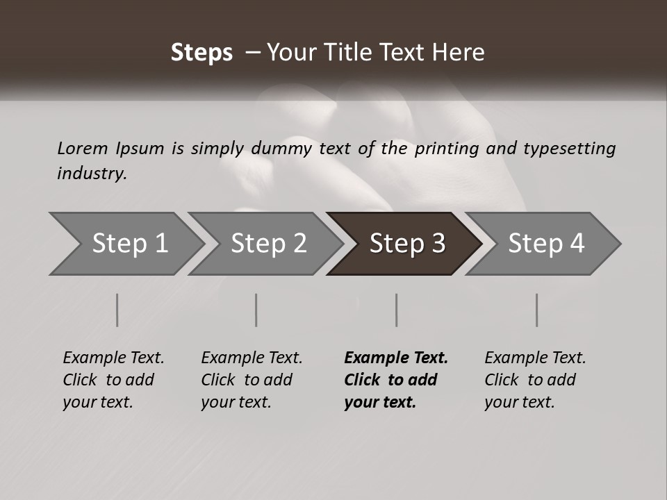Two Hands Holding Each Other Over A Table PowerPoint Template