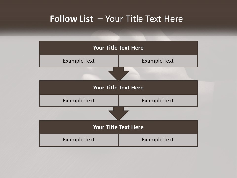 Two Hands Holding Each Other Over A Table PowerPoint Template